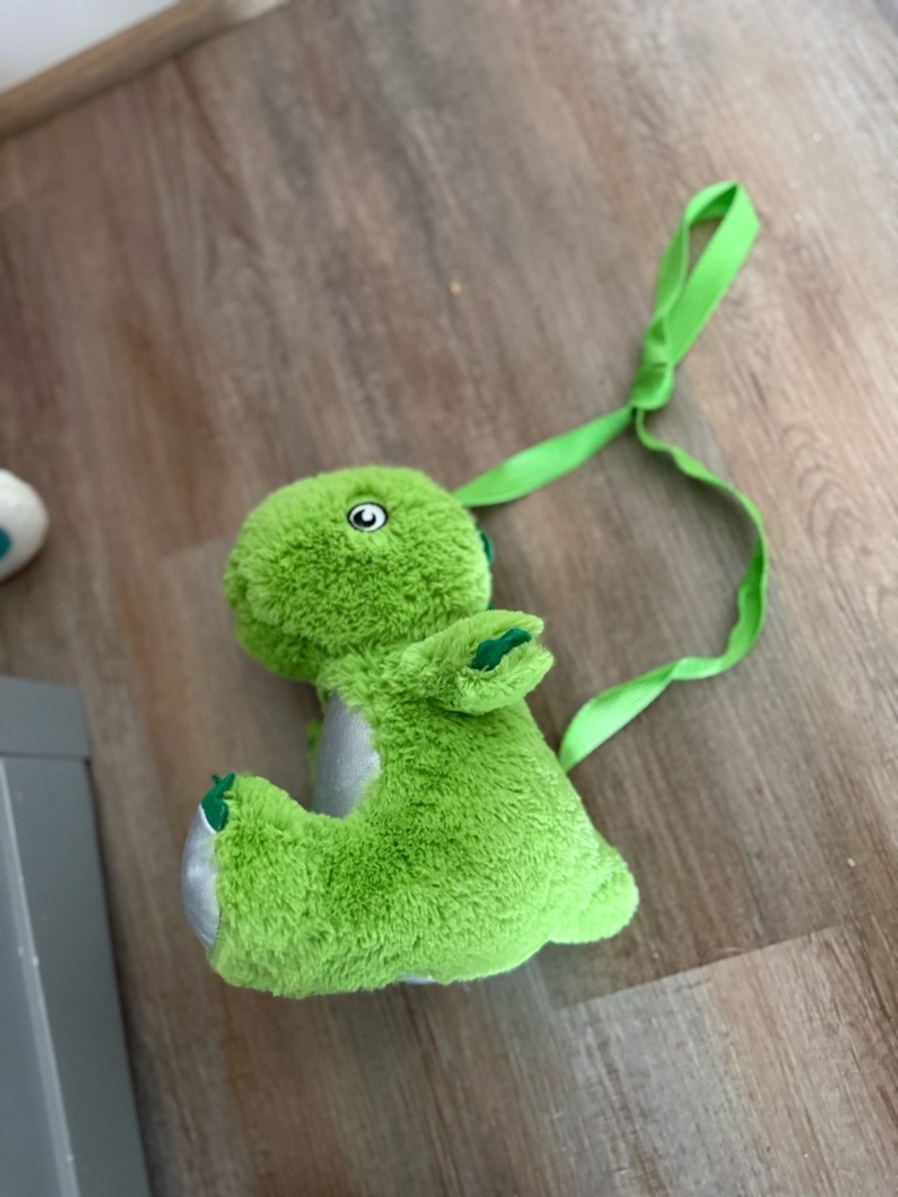 Green Plush Dino Crossbody Bag